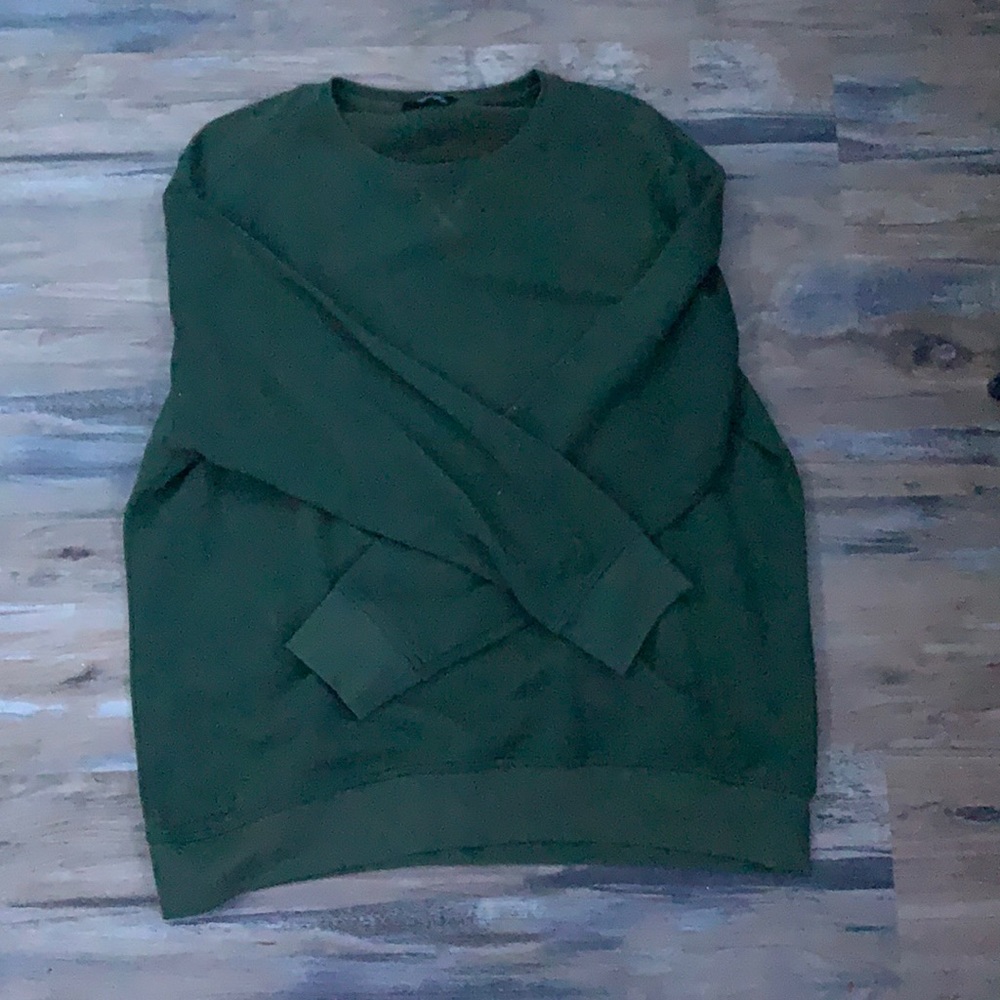 green sweater